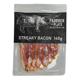 Paddock to Plate Streaky Bacon 140g